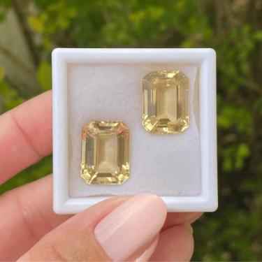 Imagem de Citrino EmeraldCut Par 22,62ct - SP GEMAS