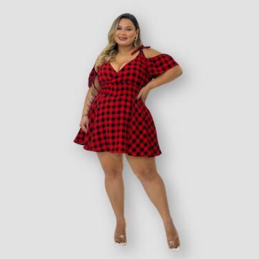 Imagem de Macaquinho Plus Size Feminino Rodado Short Saia Cigana 0562 - Bellucy 