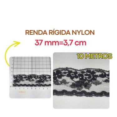 Imagem de Renda Rígida Poliamida 20mm 37mm 50mm 100mm Várias larguras Nylon RNyl