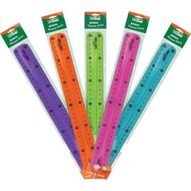 Imagem de Régua Escolar Flexível Leo&Leo 30cm Roxo - Corpo Maleável e Atóxico - 