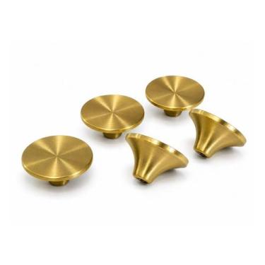 Imagem de Kit 5 Pegador Pomel Inox Escovado Tampa Panela - - Gastrobel, Dourado