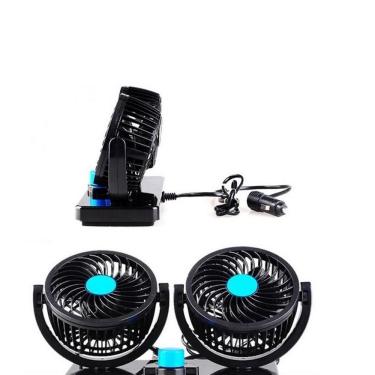Imagem de Ventilador Automotivo Duplo Rotativo 12V para Carro Van e Onibus Oscilante 360 Graus Yeet