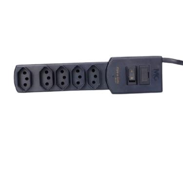 Imagem de Filtro de Linha MG-3001 com 5 Tomadas e Proteção Contra Sobrecarga Preto Margirius 1,5MTS Bivolt
