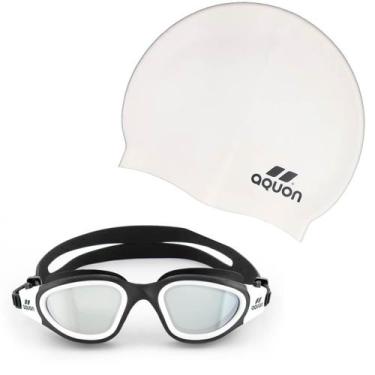 Imagem de Kit Natação Completo Óculos Spectra E Touca Aquon Silicone, Prata