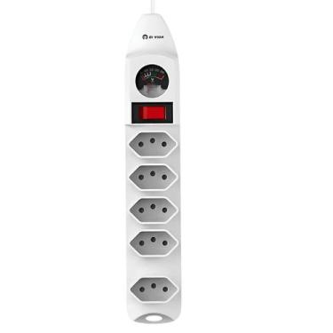 Imagem de Filtro de Linha 5 Tomadas 3 Pinos 10A 2M com Proteção Bivolt - Oivida