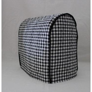 Imagem de Capa de Armazenamento Matelassê Xadrez Preto Simple Home Inspirations