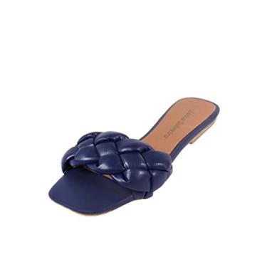 Imagem de Rasteira Luiza Sobreira Trançada Azul Marinho Mod. 2096