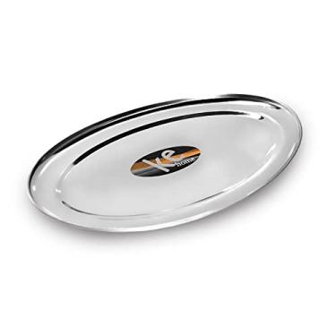 Imagem de Travessa Baixela Rasa Oval em Aço Inox 22cm Porção Salada