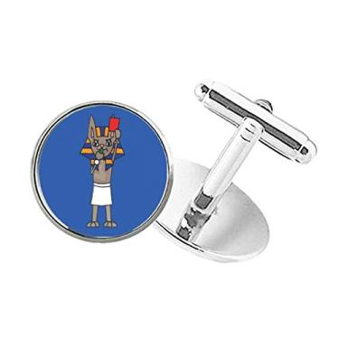 Imagem de DIYthinker Abotoaduras com clipe de botão redondo e desenho de árbitro para múmia Red Card