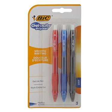 Imagem de BIC Canetas de tinta gel originais Gel-ocity – cores sortidas, pacote com 3