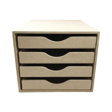 Imagem de Organizador De Folhas Sulfite A4 4 Gavetas Em Mdf