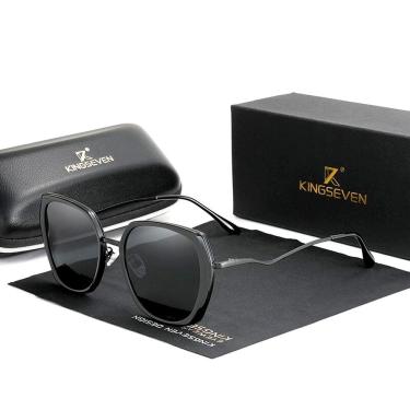 Imagem de Óculos de Sol Feminino Genuine Kingseven Proteção UV400 Gradiente