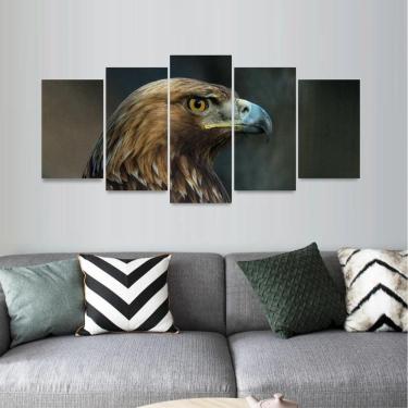 Imagem de Quadro Mosaico Águia Predadora 130x63 decorativo