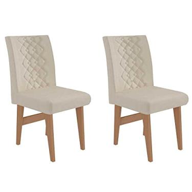 Imagem de Conjunto 2 Cadeiras de Jantar Rio Multimóveis Madeirado/bege