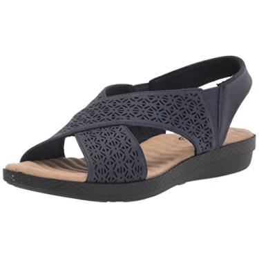 Imagem de Easy Street Sandália feminina Claudia Wedge, Azul marino, 11 Wide