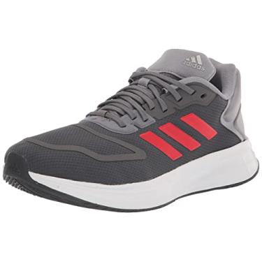Imagem de adidas Tênis de corrida masculino Duramo Sl 2.0, Cinza/vermelho vívido/ferro metálico (largo), 46
