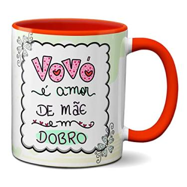 Imagem de Caneca Feliz Dia Dos Avós Vovó É Amor De Mãe Em Dobro (Vermelha)