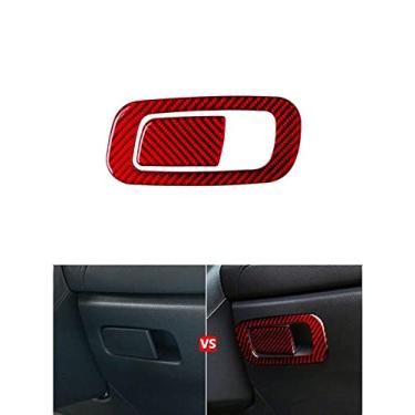 Imagem de JEZOE Cobertura de fibra de carbono guarnição adesivos vermelhos do carro acessórios decorativos interiores, para Honda Civic 10ª geração 2016 2017 2018 2019