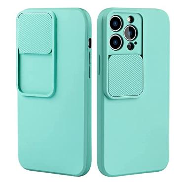 Imagem de Capa de telefone de proteção de lente de câmera deslizante para iphone 14 12 11 13 pro max xs max xr capa à prova de choque de silicone líquido macio, t7, para iphone 13pro max