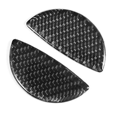 Imagem de Suuonee Capa de maçaneta da porta, 2 peças de fibra de carbono para maçaneta interna da porta do carro guarnição do adesivo apto para mini cooper R55/R56/R60