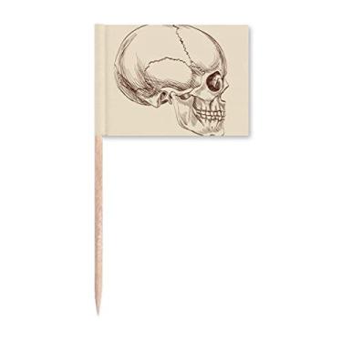 Imagem de Desenho de perfil humano l bandeiras de palito de dente marcador decoração de festa