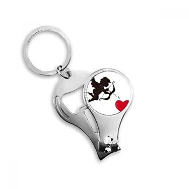 Imagem de Cupido anjo vermelho coração padrão alicate anel chaveiro abridor de garrafa cortador