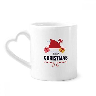 Imagem de Feliz Natal Papai Noel chapéu caneca café cerâmica copo de coração de vidro