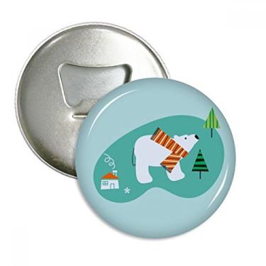 Imagem de Desenho animado urso animal abridor de garrafa ímã geladeira emblema multifuncional