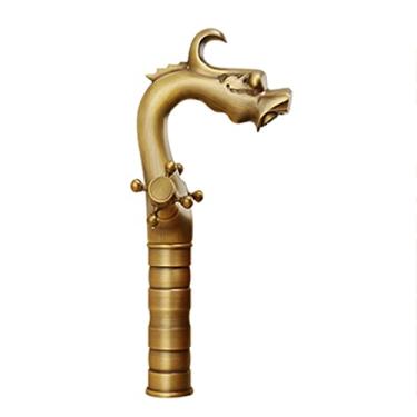 Imagem de LIDON Torneira de banheiro Torneira de alça dupla Banheiro Alças de torneira antigas Latão um furo Torneira de pia Torneira de pia Latão antigo Torneira de cozinha antiga, Antique B (Cor: Antique B)