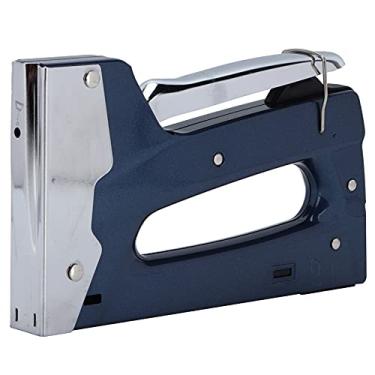 Imagem de Pistola de pregos manual, pistola de grampeamento resistente para economia de trabalho com trava de segurança com grampos para caixas para pregar molduras de pintura a óleo