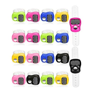 Imagem de Tatuo — Contador manual de 18 peças, 5 cliques digitais para contador de dedos, redefiníveis, contador de lapela, portátil, mecânico, número, clique, balcão, 6 cores