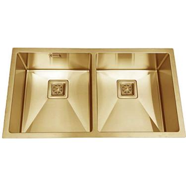 Imagem de Cuba Cozinha Linha Recta Dupla Aço Inox 304 - Gold