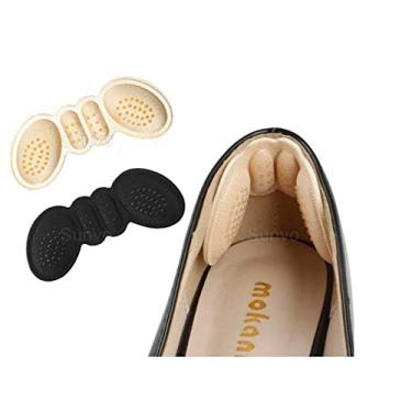 Imagem de Par Palmilhas Para Sapatos de Salto Alto Almofadas de Calcanhar Autoadesivo Contra Dor e Bolhas (Bege)