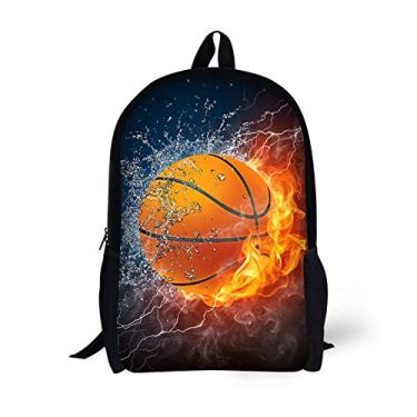 Imagem de Mochila com estampa de combustão para crianças de 43 cm, Basketball, Medium