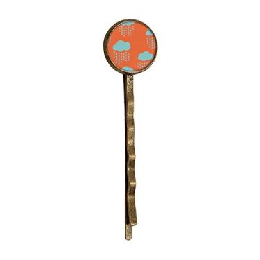 Imagem de Nuvem Rain Drip Orange Pattern Retro Metal Hair Bobby Pin Headwear