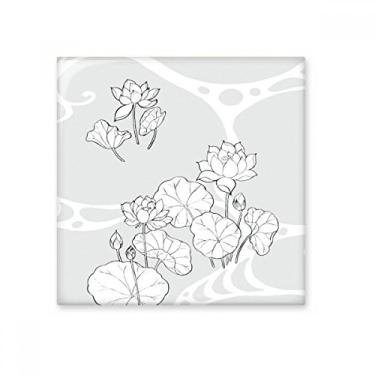 Imagem de Folha de lótus flor flor flor rio planta cerâmica azulejo brilhante decalque pedra adornada tijolo vitrificado