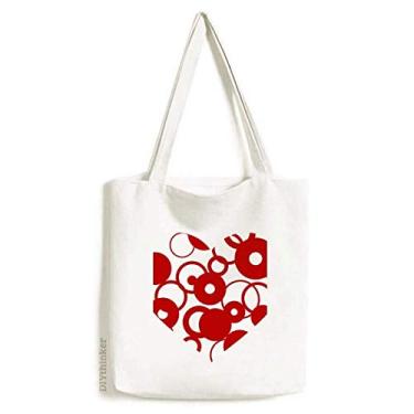 Imagem de Bolsa de lona vermelha com anel de coração para o Dia dos Namorados