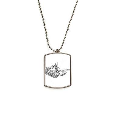 Imagem de DIYthinker Tanks Epuipment Colar com pingente de etiqueta de cachorro de aço inoxidável militar