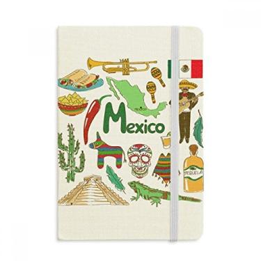 Imagem de Caderno com a bandeira nacional de animais do México Landscap em tecido capa dura diário clássico A5