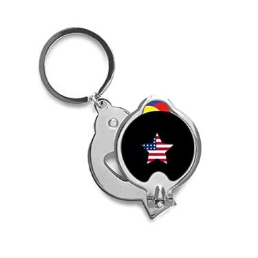 Imagem de Cortador de unhas de aço inoxidável afiado com a bandeira do pentagrama americano
