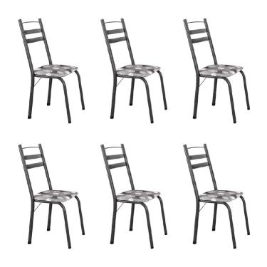 Imagem de Conjunto Com 6 Cadeiras Tubular Itália Artefamol Dark