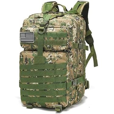 Imagem de Mochila Escolar De Náilon Mochila À Prova D'água Para Atividades Ao Ar Livre Para Esportes Acampamento Caminhadas Caminhadas Bolsa,Comouflagemverde(50l),A,bonny369