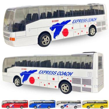 Imagem de Miniatura Ônibus De Metal Pneus De Borracha - Branco