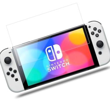 Imagem de Kit 2 Películas de Vidro Protetora Compatível com Nintendo Switch Oled Tela Completa Anti Risco Protetor Tela Mini Video Game Portátil - Marca JT Distribuidora