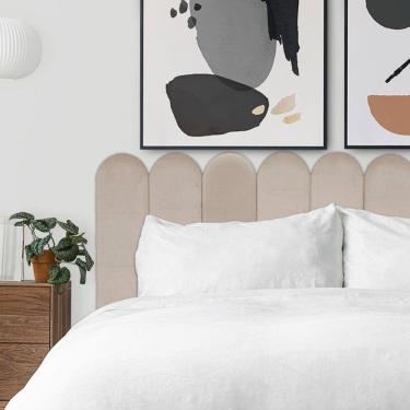 Imagem de KIT 5 Placas Cabeceira Nuvem Estofada Para Cama Box Solteiro - Módulo 20cm x 60cm