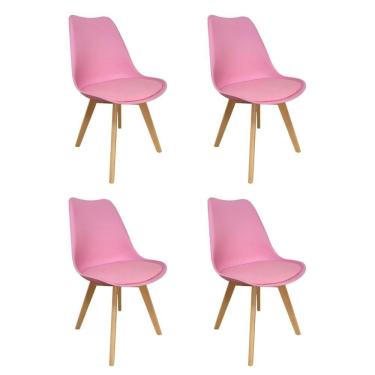 Imagem de Kit 4 Cadeiras para Sala de Jantar Siena Rosa