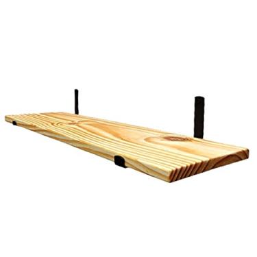 Imagem de Prateleira Industrial Com Suporte Mão Francesa Estante De Madeira Pinus Maciça 60 Cm COR:NATURAL