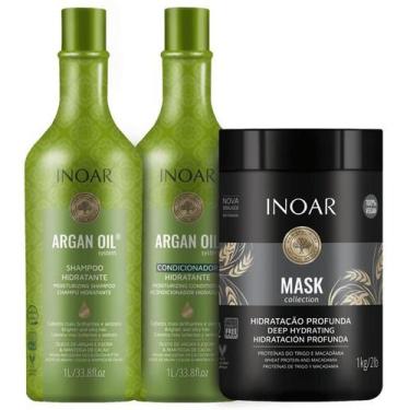 Imagem de Inoar Argan Oil  Shampoo E Condicionador Litro + Mask Collection 1Kg