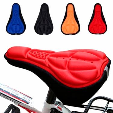 Imagem de Capa Gel Para Banco Selim de Bicicleta Bike Almofada Forro (Vermelho)