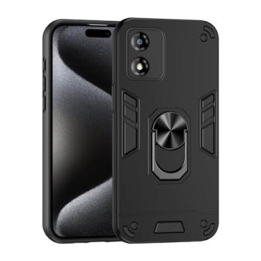 Imagem de Estojo Fino Compatible with Motorola Moto E13 Phone Case with Kickstand & Shockproof Military Grade Drop Proof Protection Rugged Protective Cover PC Matte Textured Sturdy Bumper Cases (Size : Black)